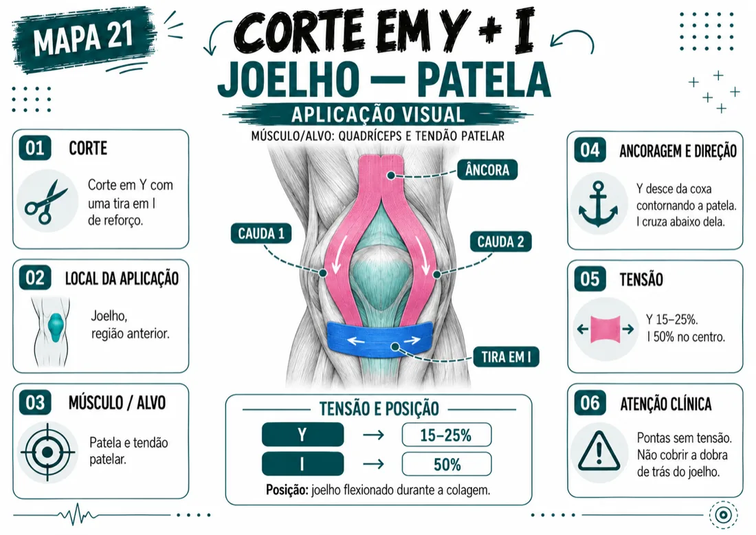 Mapa de joelho com corte em Y e reforço em I