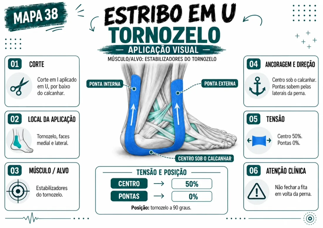 Mapa de tornozelo com estribo em U