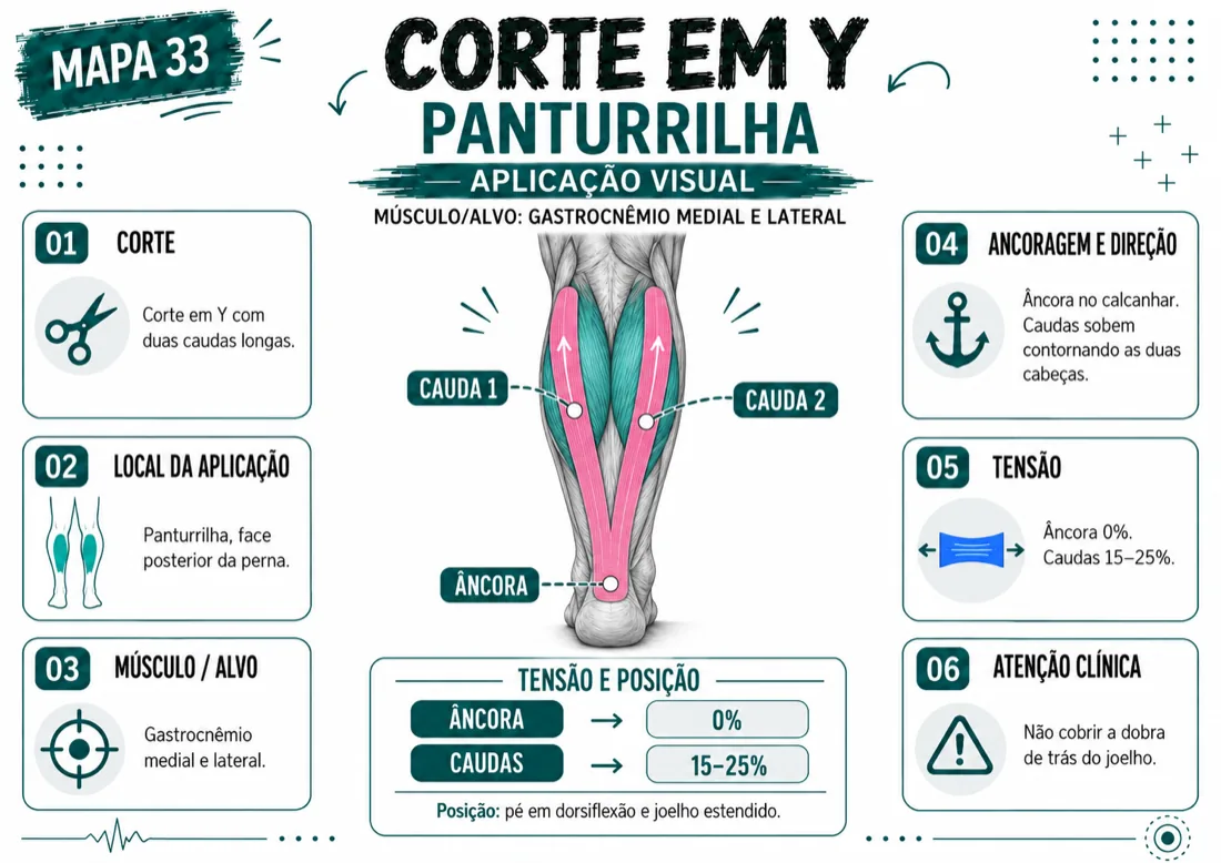 Mapa de panturrilha com corte em Y